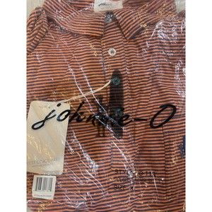 Johnnie-O Blue Orange Crush Jersey Stripe Polo - XL